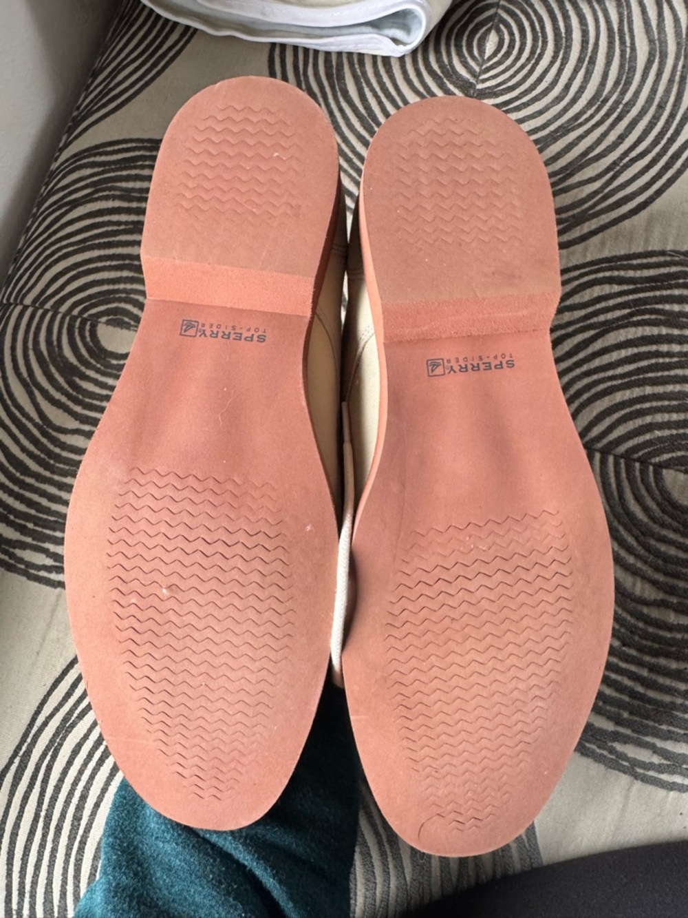 Sperry Cream Lace-Up Derby with Brown Trim - Picture 3 of 3